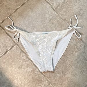 sparkling white bikini bottoms